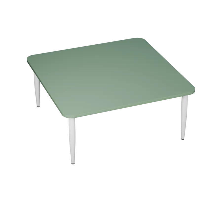 PLAYFORM 26 modulární hravé stoly, výška 520 mm, kovová podnož bílá, deska 25 mm, šedo-zelinkavá